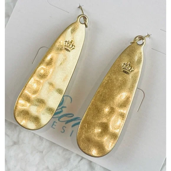 (NWT) PREMIER DESIGNS • Gold/Yellow Shimmery Long Teardrop Earrings - Picture 7 of 12